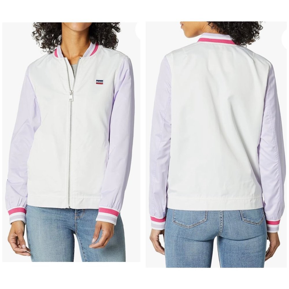 NWT LEVI'S Women's Varsity Retro Style Lightweight Bomber Jacket size XL